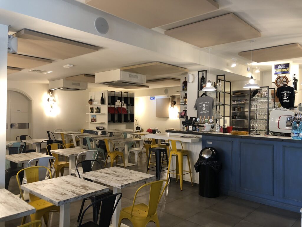 pannelli fonoassorbenti ristorante